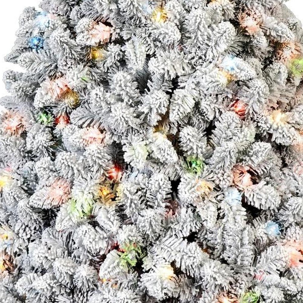 5' Full Flocked Pine Christmas Tree With Decorations
