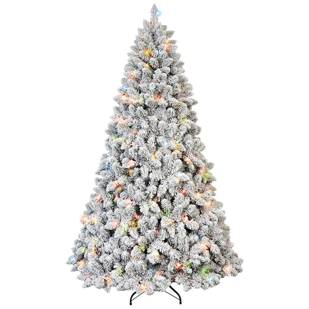 5' Full Flocked Pine Christmas Tree With Decorations