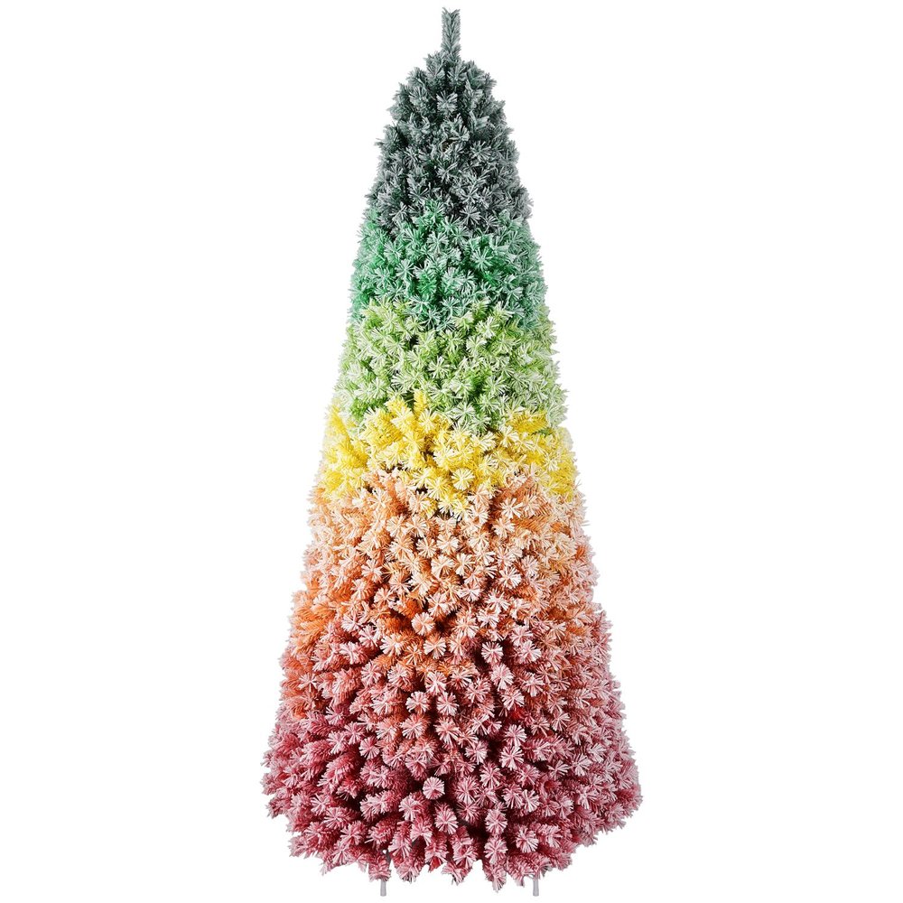 7.5' Rainbow Full Flocked Pine Christmas Tree