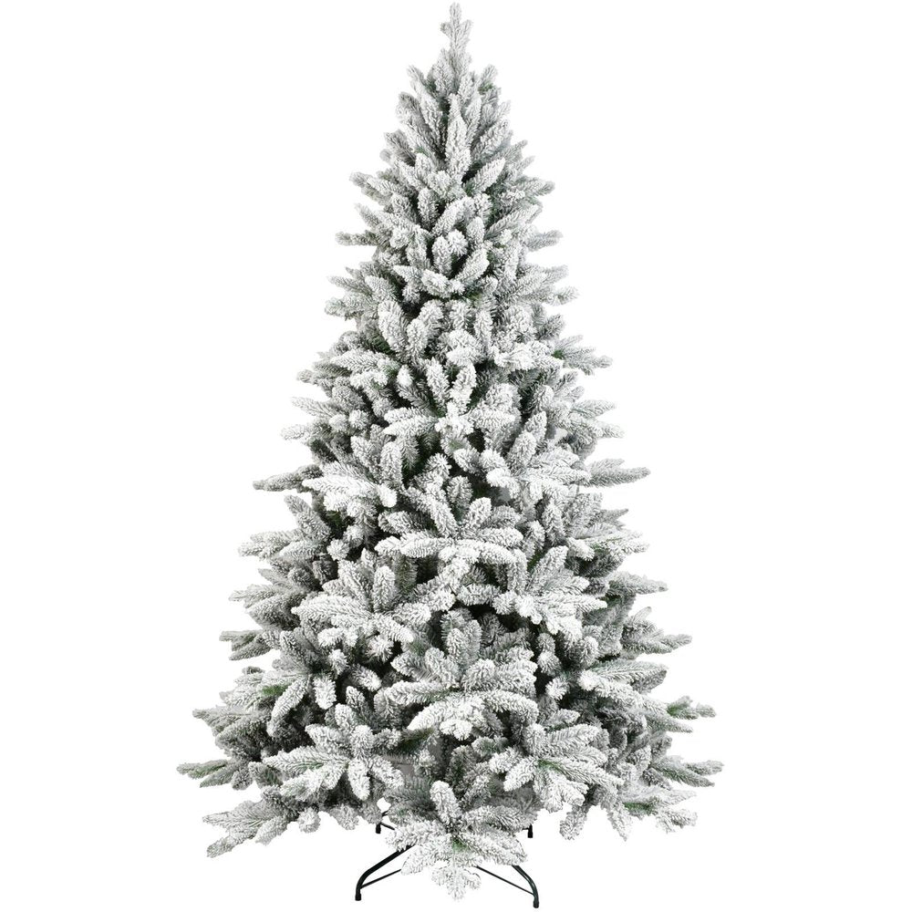 7' White Full Flocked Pine Christmas Tree