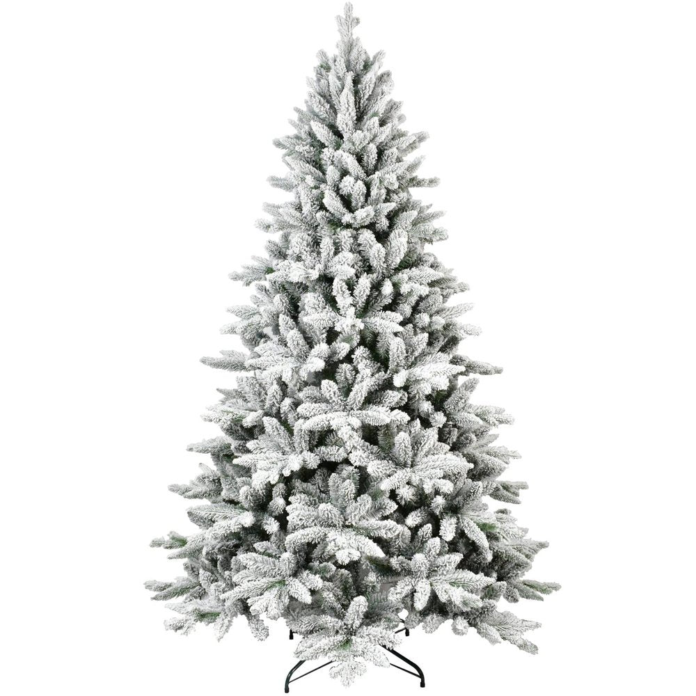 7' White Full Flocked Pine Christmas Tree