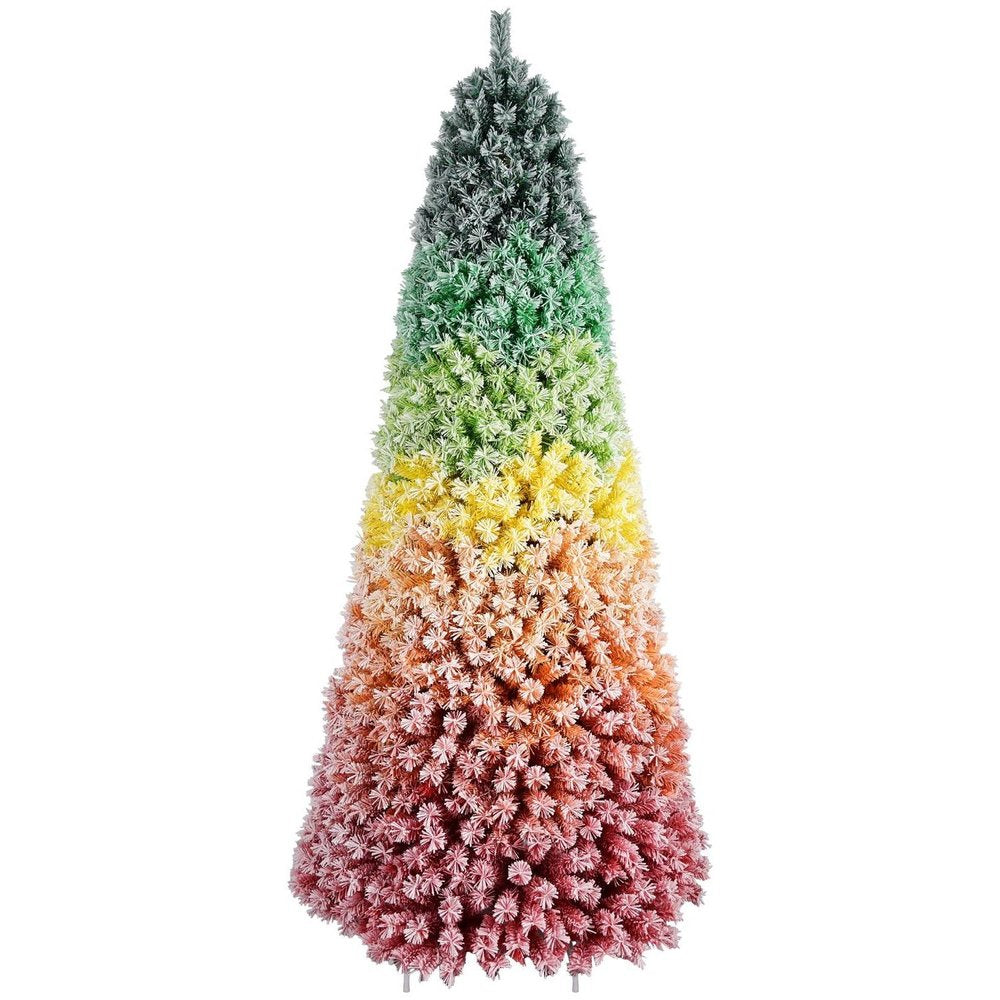 6' Rainbow Full Flocked Pine Christmas Tree