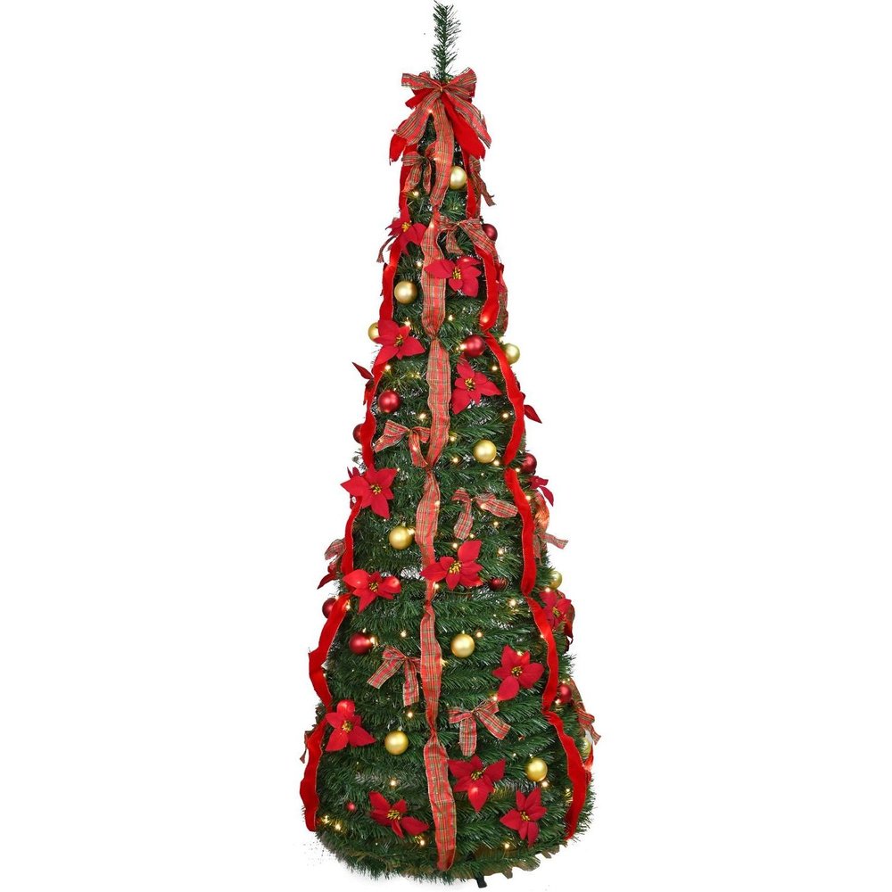 7' Full Pine Christmas Tree With Decorations