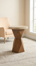Sculptural Bronze Accent Side Table